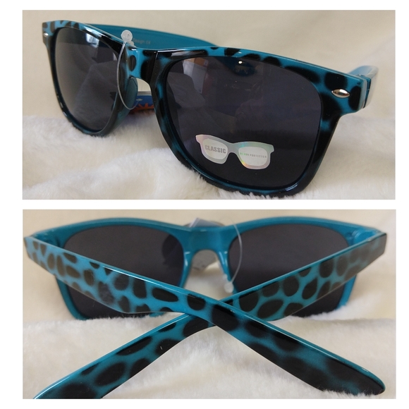 Sunglasses Accessories - Retro UV 400 Animal Print Sunglasses Blue